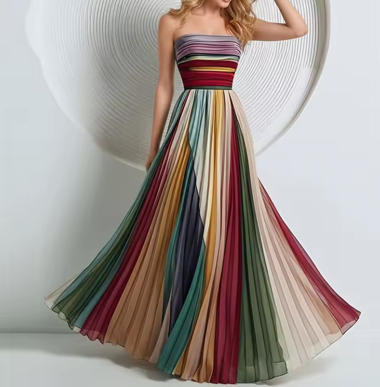 Robe longue imprimée dos nu